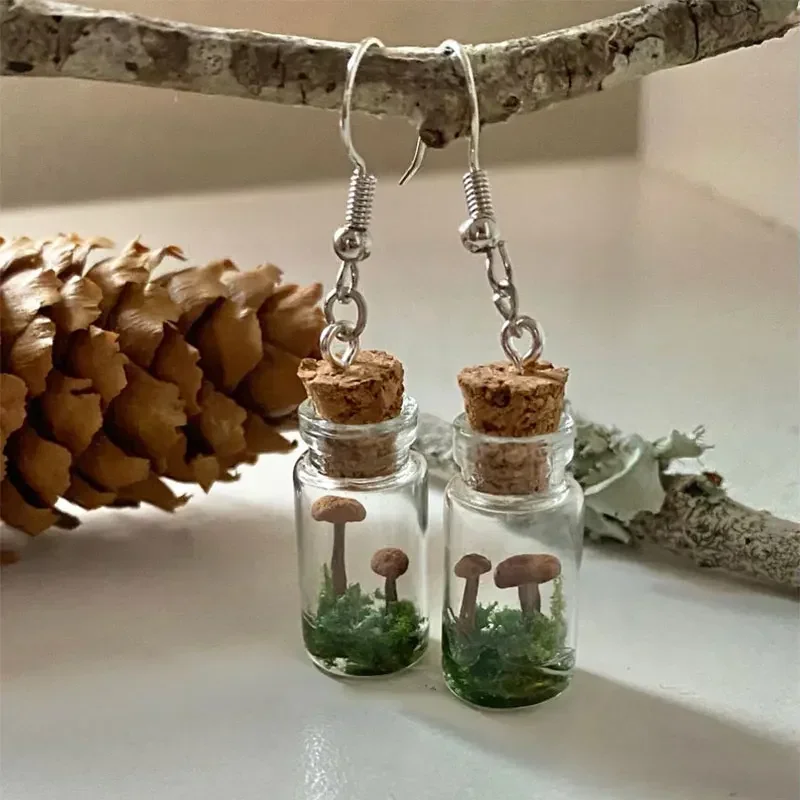 Real Mushroom Earrings Jar/Bot - Preserved Moss Sheet avis et prix