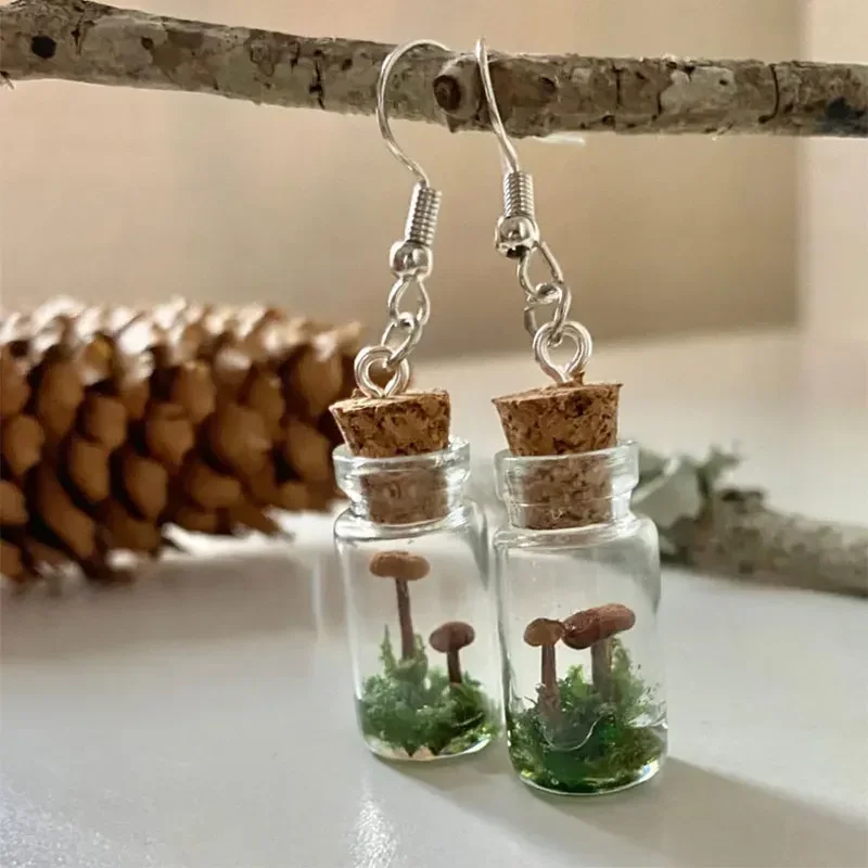Real Mushroom Earrings Jar/Bot - Preserved Moss Sheet avis et prix