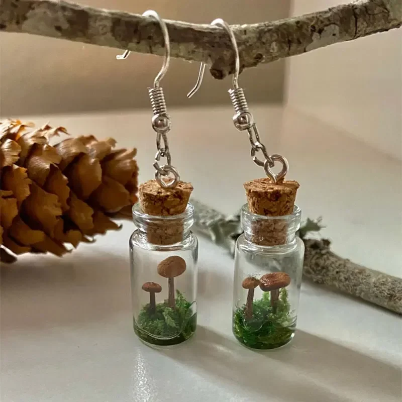 Real Mushroom Earrings Jar/Bot - Preserved Moss Sheet avis et prix