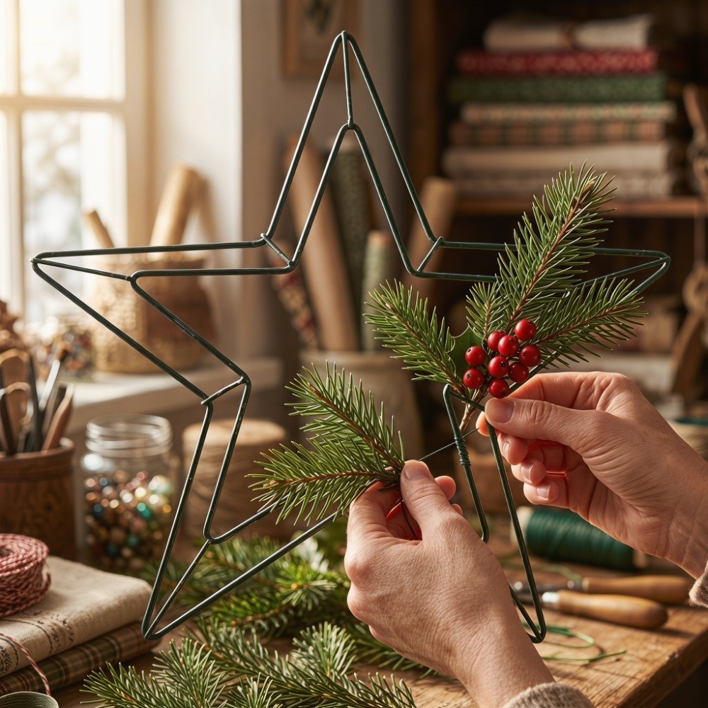 Festive Hanging Metal Wire Sta - Wreath Form Wire avis et prix