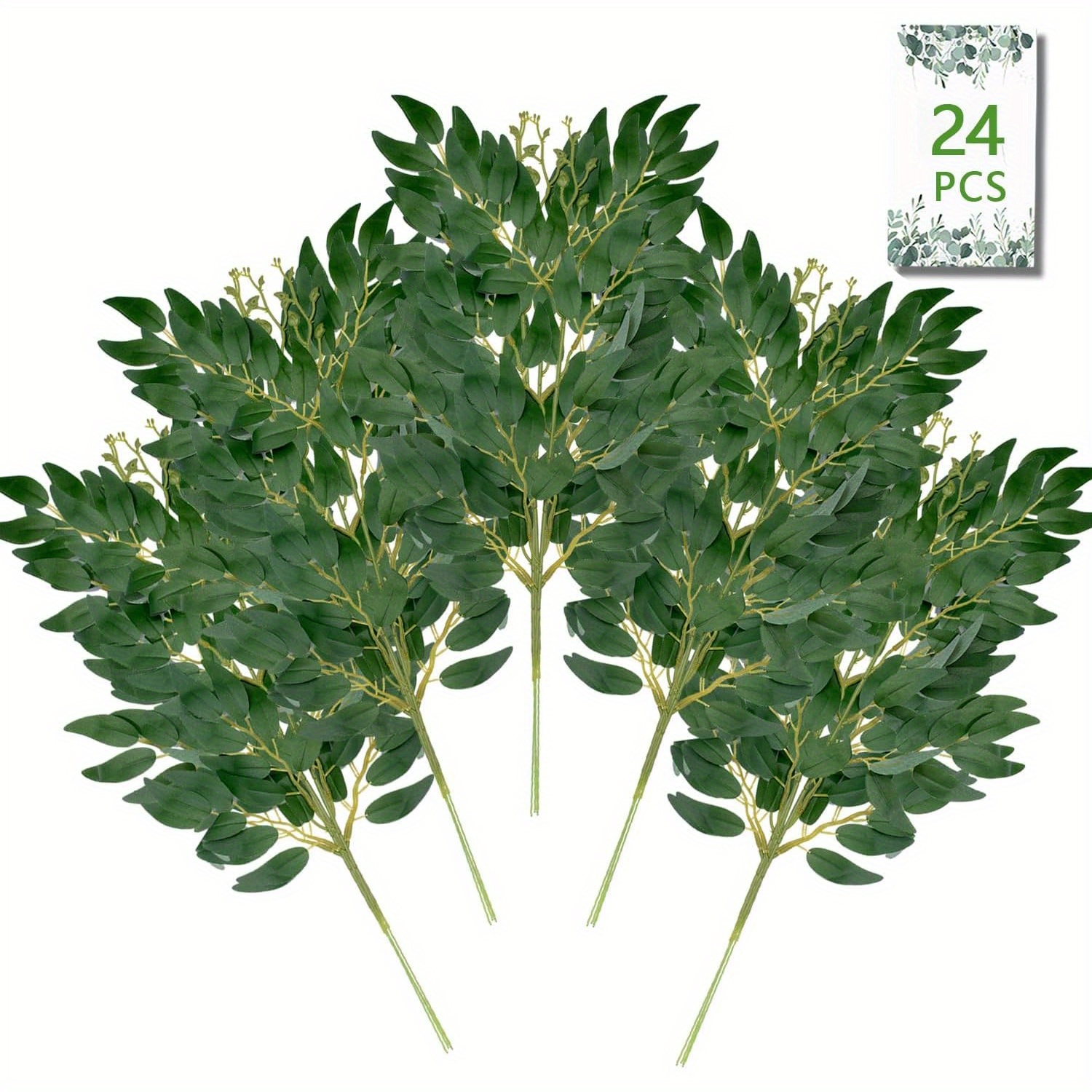 24Pcs Artificial Italian Ruscu - Ruscus Stem Faux avis et prix