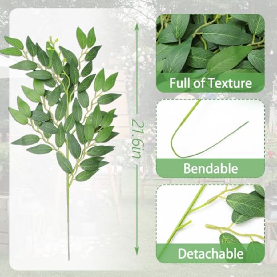 80 Pcs Italian Ruscus Greenery - Ruscus Stem Faux avis et prix